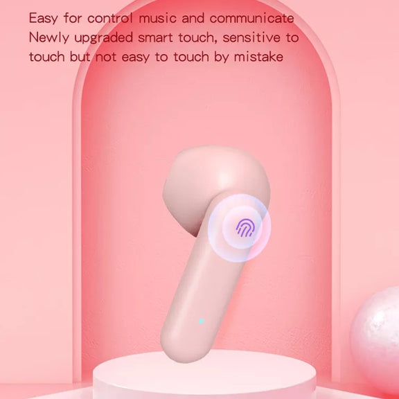 ETE-16 TWS Semi-In-Ear Digital Display Sports Bluetooth Earphones (Pink)