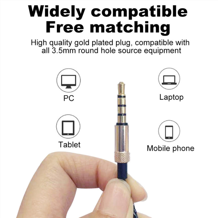 T33 3.5mm Interface Music Call Motorcycle Helmet Wired Headphone, Length: 1.2m - Normal Style Earphone by PMC TechLife | Online Shopping South Africa | PMC TechLife