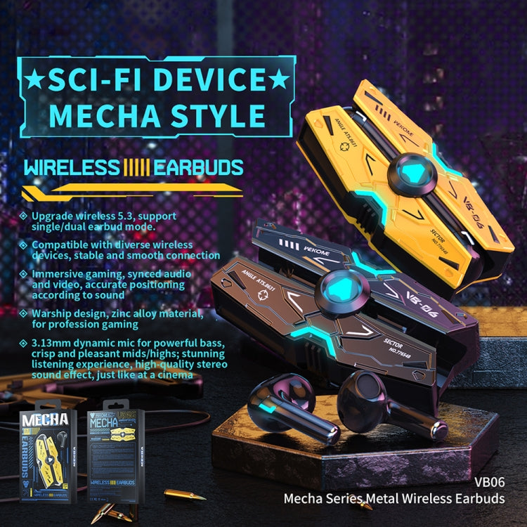 WEKOME VB06 Mech Series Metal Bluetooth Earphone (Tarnish) - free shipping - PMC Jewellery - Order now!