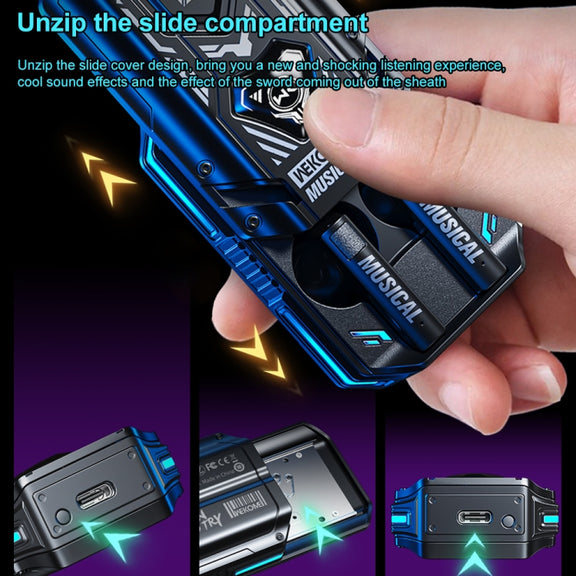 WEKOME VB07 Mecha Series Blade Wireless Bluetooth Earphone (Black)