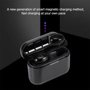 DT-4 IPX Water-resistant Bluetooth 5.0 Wireless Bluetooth Earphone with 350mAh Magnetic Charging Box, Support for Calling(Dark Blue)