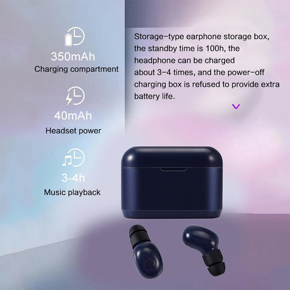DT-4 IPX Water-resistant Bluetooth 5.0 Wireless Bluetooth Earphone with 350mAh Magnetic Charging Box, Support for Calling(Rose Gold)