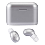 DT-4 IPX Water-resistant Bluetooth 5.0 Wireless Bluetooth Earphone with 350mAh Magnetic Charging Box, Support for Calling(Silver)