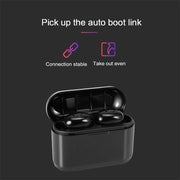 DT-4 IPX Water-resistant Bluetooth 5.0 Wireless Bluetooth Earphone with 350mAh Magnetic Charging Box, Support for Calling(Silver)