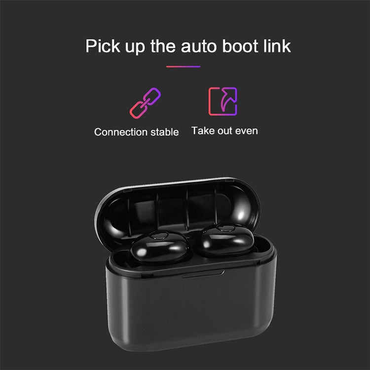 DT-4 IPX Water-resistant Bluetooth 5.0 Wireless Bluetooth Earphone with 350mAh Magnetic Charging Box, Support for Calling(Silver)