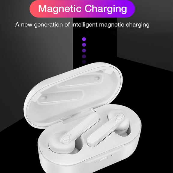 DT-5 IPX Water-resistant Bluetooth 5.0 Wireless Bluetooth Earphone with Magnetic Charging Box, Support Call & Power Bank Function(Black)