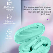 DT-5 IPX Water-resistant Bluetooth 5.0 Wireless Bluetooth Earphone with Magnetic Charging Box, Support Call & Power Bank Function(Pink)