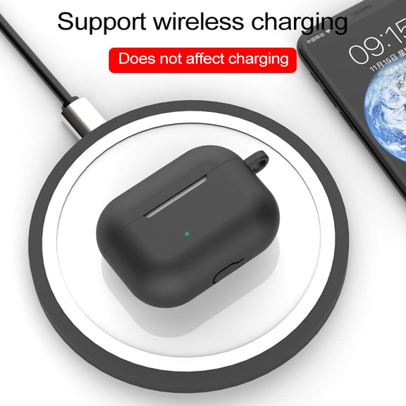 For AirPods Pro 5 in 1 Silicone Earphone Protective Case + Earphone Bag + Earphones Buckle + Hook + Anti-lost Rope Set(Black)
