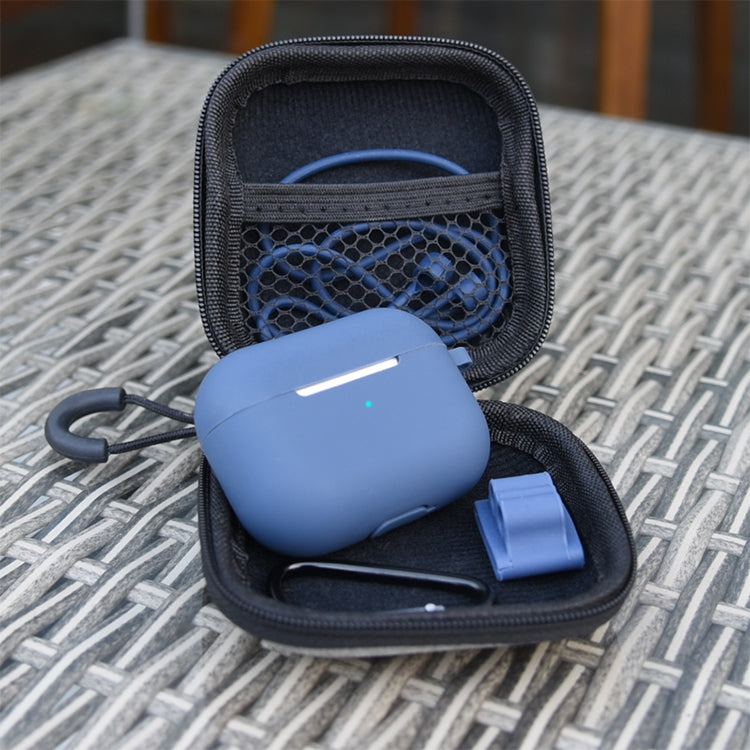 For AirPods Pro 5 in 1 Silicone Earphone Protective Case + Earphone Bag + Earphones Buckle + Hook + Anti-lost Rope Set(Red)