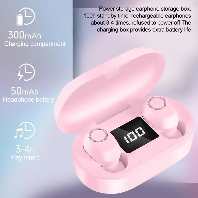 DT-13 Wireless Two Ear Bluetooth Headset Supports Touch & Smart Magnetic Charging(Pink) - Bluetooth Earphone by PMC TechLife | Online Shopping South Africa | PMC TechLife