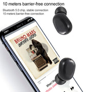 DT-14 Wireless Two Ear Bluetooth Headset Supports Touch & Smart Magnetic Charging & Power On Automatic Pairing(Black)