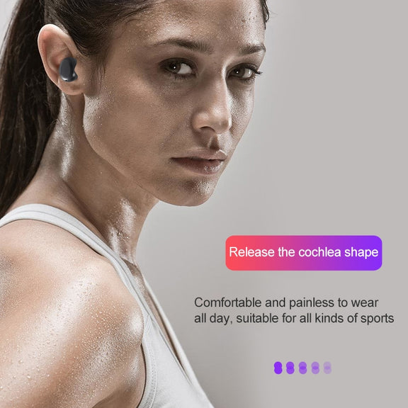 DT-14 Wireless Two Ear Bluetooth Headset Supports Touch & Smart Magnetic Charging & Power On Automatic Pairing(Black)