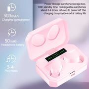 DT-14 Wireless Two Ear Bluetooth Headset Supports Touch & Smart Magnetic Charging & Power On Automatic Pairing(Pink)
