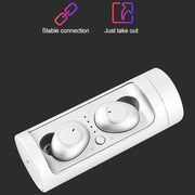 DT-15 Wireless Two Ear Bluetooth Headset Supports Touch & Smart Magnetic Charging & Power On Automatic Pairing (Black)