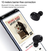 DT-15 Wireless Two Ear Bluetooth Headset Supports Touch & Smart Magnetic Charging & Power On Automatic Pairing (Gold)