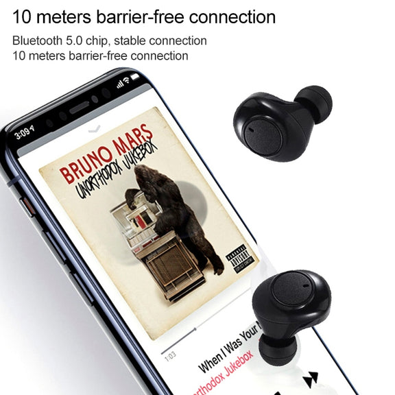 DT-15 Wireless Two Ear Bluetooth Headset Supports Touch & Smart Magnetic Charging & Power On Automatic Pairing (Gold)