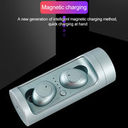 DT-15 Wireless Two Ear Bluetooth Headset Supports Touch & Smart Magnetic Charging & Power On Automatic Pairing (Gold)