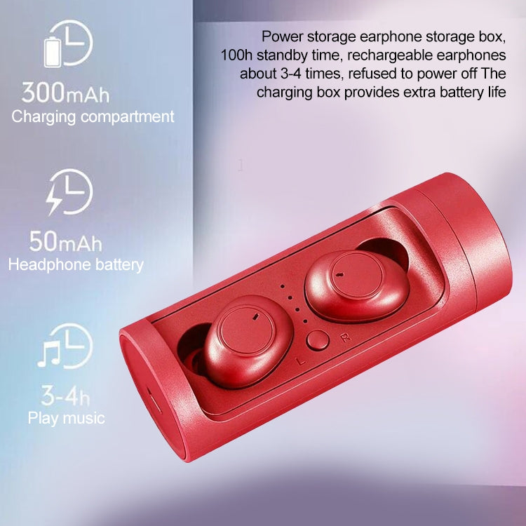 DT-15 Wireless Two Ear Bluetooth Headset Supports Touch & Smart Magnetic Charging & Power On Automatic Pairing (Gold)