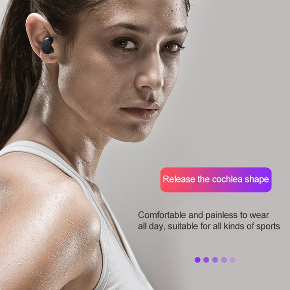 DT-15 Wireless Two Ear Bluetooth Headset Supports Touch & Smart Magnetic Charging & Power On Automatic Pairing (Gold)