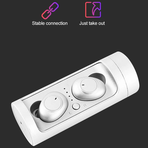 DT-15 Wireless Two Ear Bluetooth Headset Supports Touch & Smart Magnetic Charging & Power On Automatic Pairing (Gold)