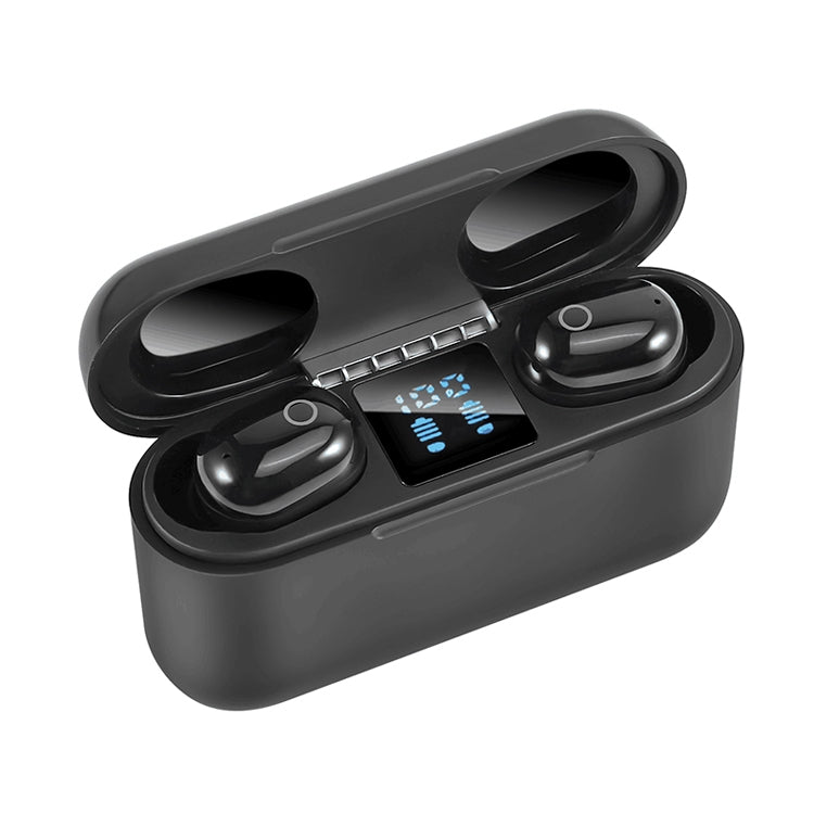 Dt-18 Wireless Two Ear Bluetooth Headset With 2000mAh Charging Cabin & Touch & Intelligent Magnetic Suction Charging (Black) - Bluetooth Earphone by PMC TechLife | Online Shopping South Africa | PMC TechLife