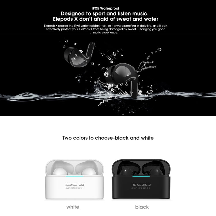 ELEPHONE Elepods X Wireless ANC Noise Cancellation Bluetooth 5.0 Earphone with Charging Box(Black) - free shipping - PMC Jewellery - Order now!