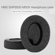 1 Pair Oval Leather Beveled Headphone Protective Case for Brainwavz HM5 / Philip SHP9500(White)