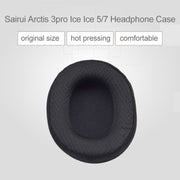 1 Pair Leather Sponge Protective Case for Steelseries Arctis 3 Pro  / Ice 5 / Ice 7 Headphone(Black Leather)