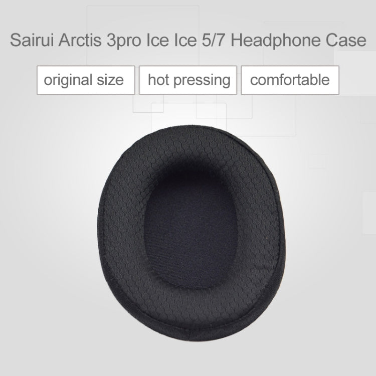 1 Pair Leather Sponge Protective Case for Steelseries Arctis 3 Pro  / Ice 5 / Ice 7 Headphone(Black Leather)
