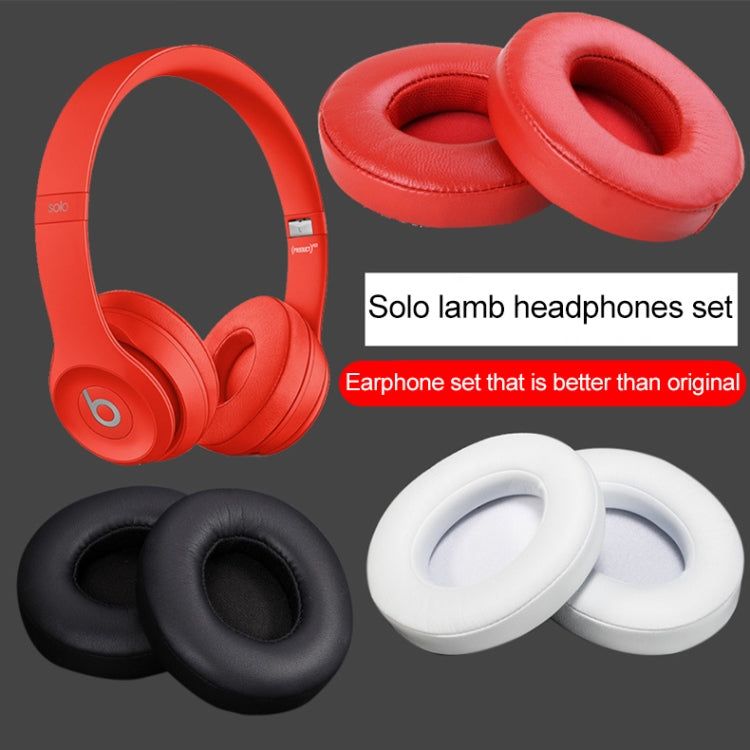 1 Pair Leather Headphone Protective Case for Beats Solo2.0 / Solo3.0, Wireless Version (White) - Earmuff & Pad by PMC TechLife | Online Shopping South Africa | PMC TechLife