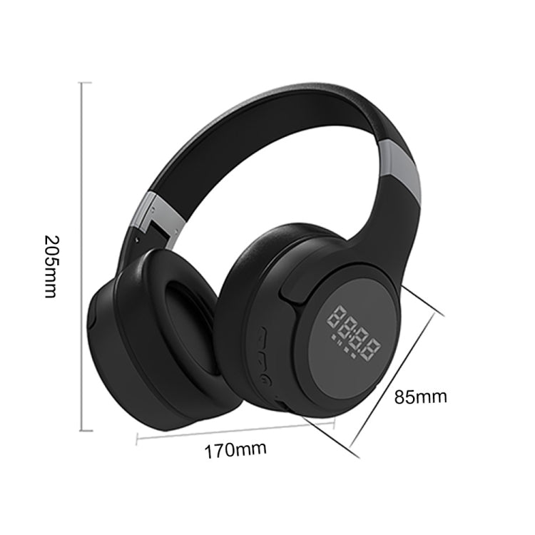 ZEALOT B28 Folding Headband Bluetooth Stereo Music Headset with Display (Black Blue) - free shipping - PMC TechLife - Order now!
