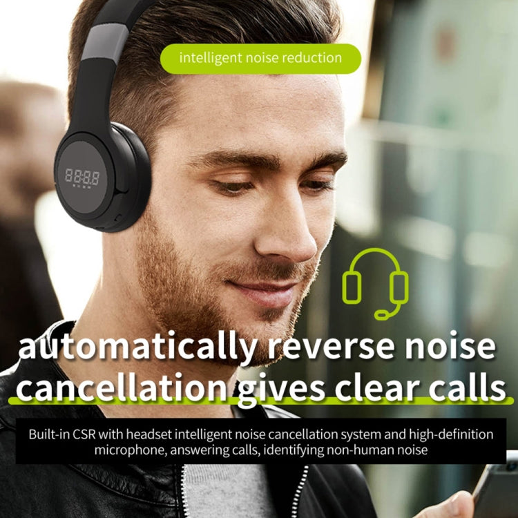 ZEALOT B28 Folding Headband Bluetooth Stereo Music Headset with Display (Dark Green) - free shipping - PMC TechLife - Order now!