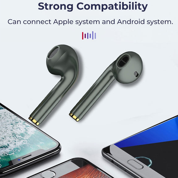 J18 Bluetooth 5.0 TWS Wireless Binaural Bluetooth Earphone with Charging Box(Green)