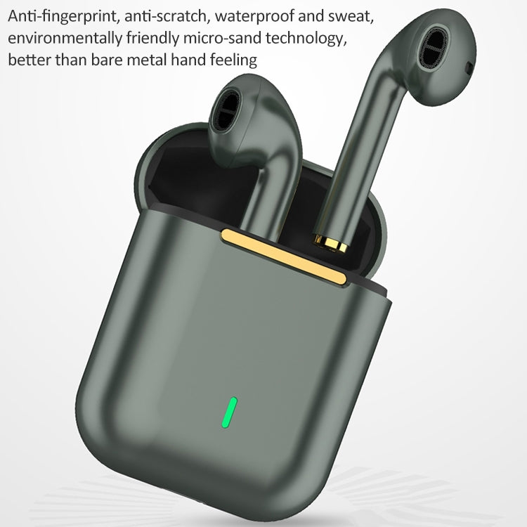 J18 Bluetooth 5.0 TWS Wireless Binaural Bluetooth Earphone with Charging Box(Green)