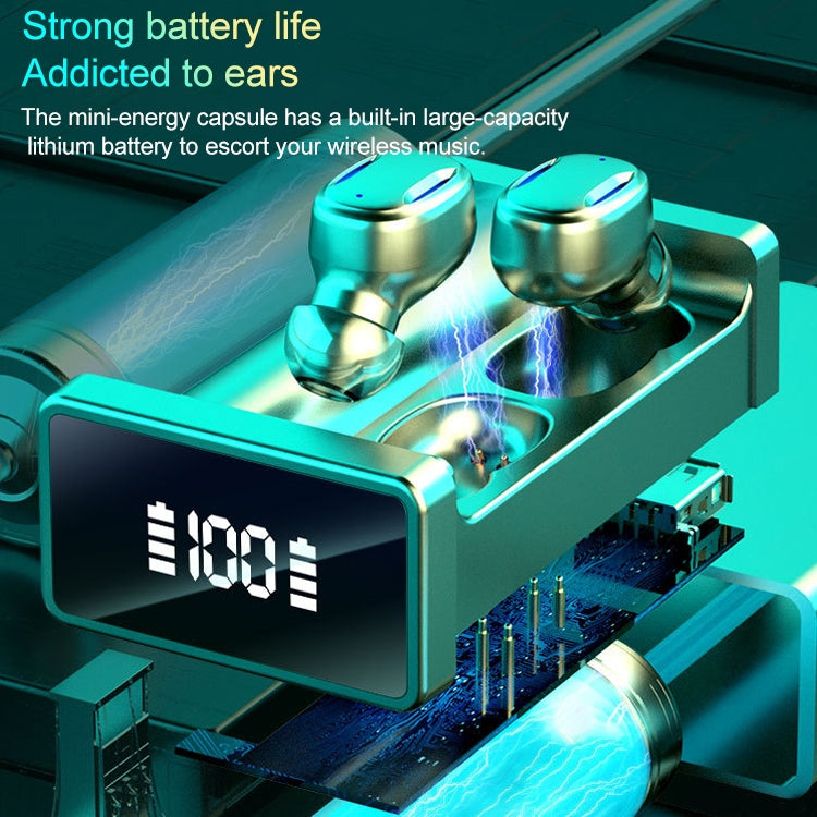 A22 English Version Pull-out Digital Display Bluetooth Earphone with Magnetic Charging Box, Support Touch Light & Power Bank (Pink) - Bluetooth Earphone by PMC TechLife | Online Shopping South Africa | PMC TechLife