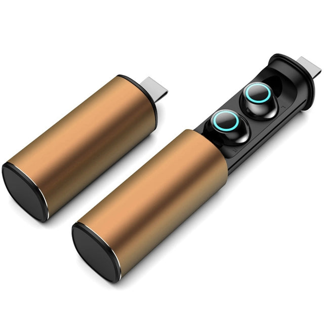 S5 Twins Sports Magnetic Ear-in TWS Bluetooth V5.0 Wireless Earphones(Gold)