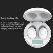 J1 TWS Digital Display Bluetooth V5.0 Wireless Earphones with LED Charging Box(Black)