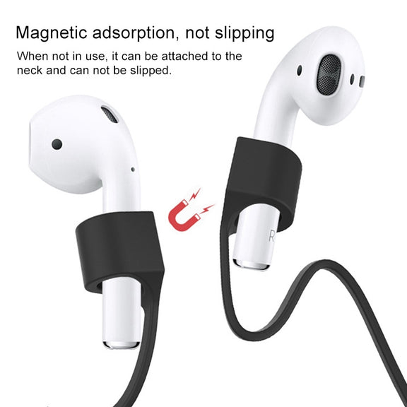 Wireless Bluetooth Headset Anti-lost Rope Magnetic Silicone Lanyard for Apple AirPods 1 / 2(Blue)