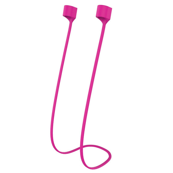 Wireless Bluetooth Headset Anti-lost Rope Magnetic Silicone Lanyard for Apple AirPods 1 / 2(Rose Red)