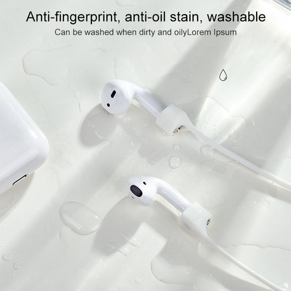 Wireless Bluetooth Headset Anti-lost Rope Magnetic Silicone Lanyard for Apple AirPods 1 / 2(White)