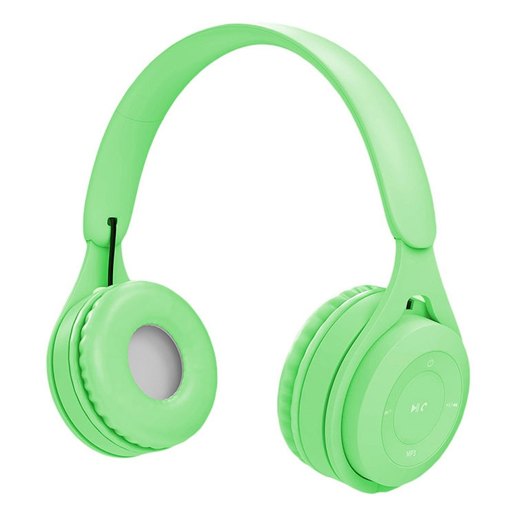 Y08 Hifi Sound Quality Macaron Bluetooth Headset, Supports Calling & TF Card & 3.5mm AUX (Green) - Headset & Headphone by PMC TechLife | Online Shopping South Africa | PMC TechLife