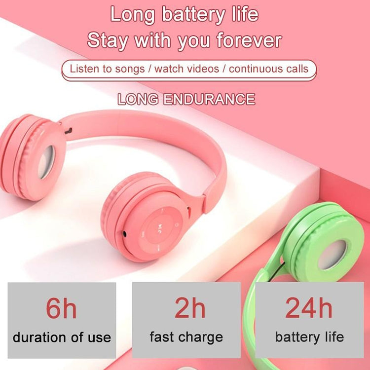 Y08 Hifi Sound Quality Macaron Bluetooth Headset, Supports Calling & TF Card & 3.5mm AUX (Blue)