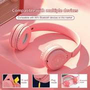 Y08 Hifi Sound Quality Macaron Bluetooth Headset, Supports Calling & TF Card & 3.5mm AUX (White)