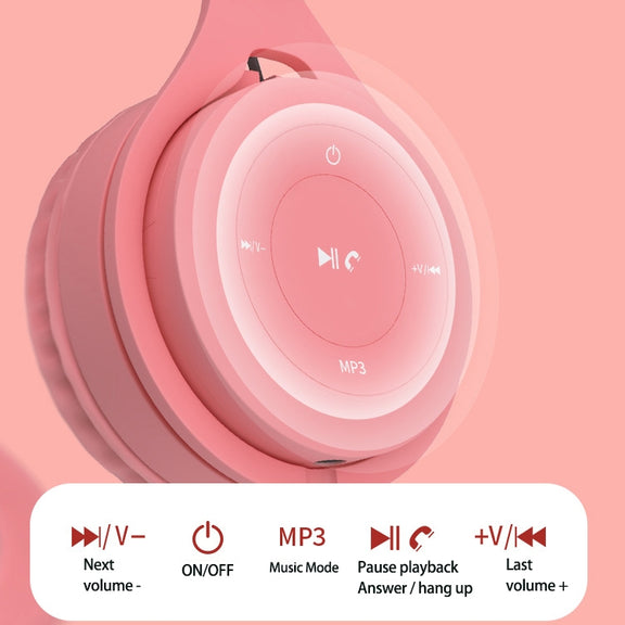 Y08 Hifi Sound Quality Macaron Bluetooth Headset, Supports Calling & TF Card & 3.5mm AUX (White)