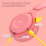 Y08 Hifi Sound Quality Macaron Bluetooth Headset, Supports Calling & TF Card & 3.5mm AUX (White)