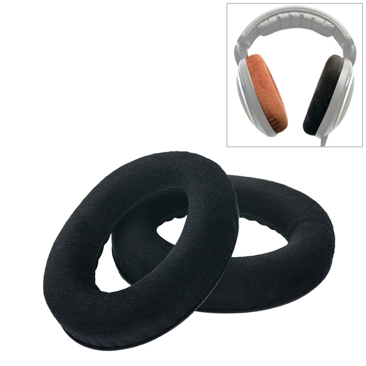 2 PCS For Sennheiser HD515 / HD555 / HD595 / HD598 / HD558 / PC360 Flannel Earphone Cushion Cover Earmuffs Replacement Earpads with Tone Tuning Cotton(Black) - Earmuff & Pad by PMC TechLife | Online Shopping South Africa | PMC TechLife