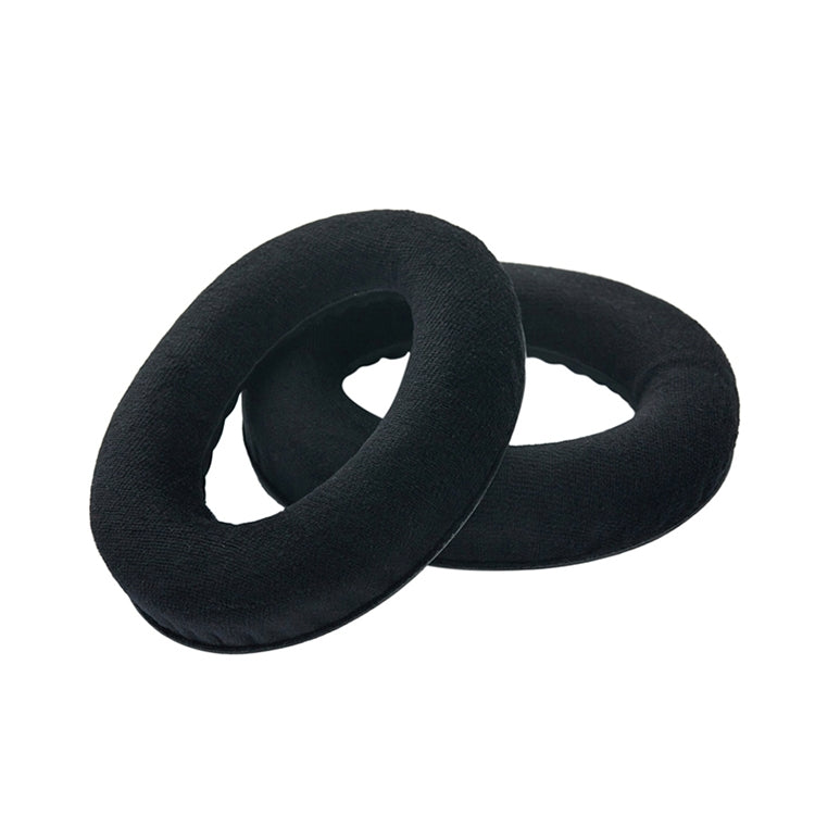 2 PCS For Sennheiser HD515 / HD555 / HD595 / HD598 / HD558 / PC360 Flannel Earphone Cushion Cover Earmuffs Replacement Earpads with Tone Tuning Cotton(Black)