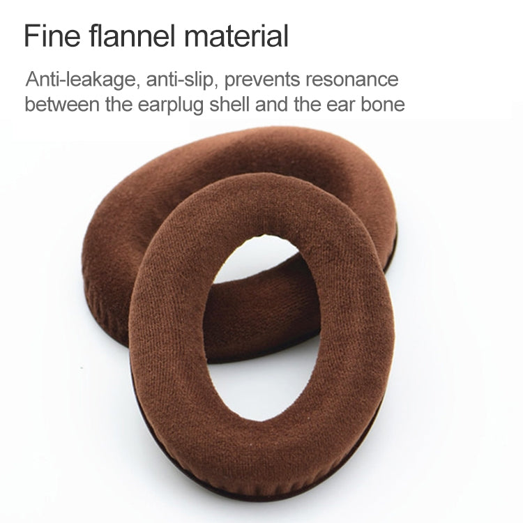 2 PCS For Sennheiser HD515 / HD555 / HD595 / HD598 / HD558 / PC360 Flannel Earphone Cushion Cover Earmuffs Replacement Earpads with Tone Tuning Cotton(Black)