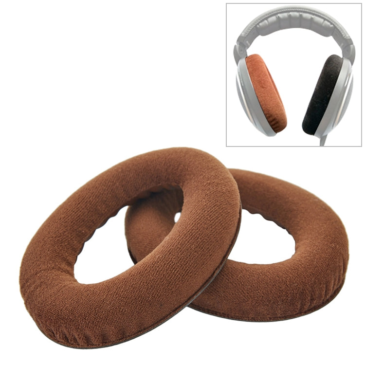 2 PCS For Sennheiser HD515 / HD555 / HD595 / HD598 / HD558 / PC360 Flannel Earphone Cushion Cover Earmuffs Replacement Earpads with Tone Tuning Cotton(Brown) - Earmuff & Pad by PMC TechLife | Online Shopping South Africa | PMC TechLife