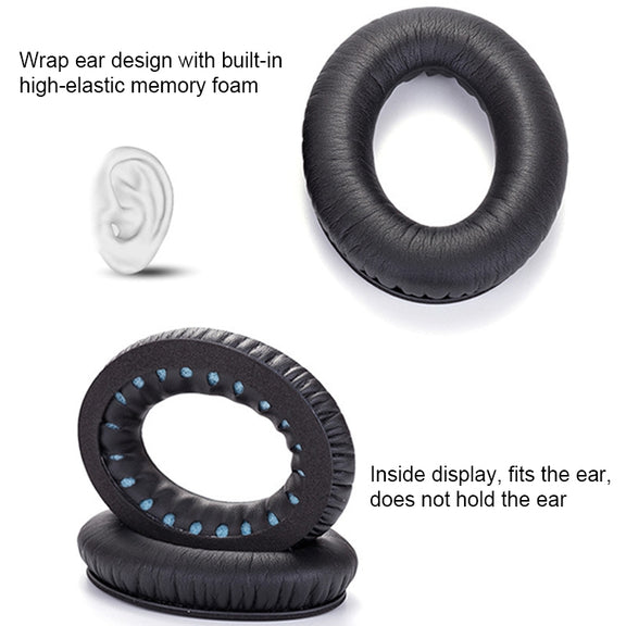 1 Pair Soft Earmuff Headphone Jacket with LR Cotton for BOSE QC2 / QC15 / AE2 / QC25 / QC35(Gold Black)